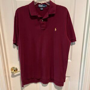 Polo Ralph Lauren Dark Red, Maroon Polo Shirt, Yellow Pony Size M